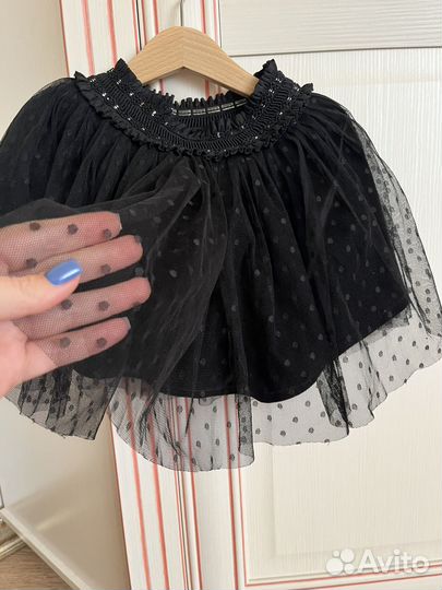 Юбка для девочки нарядная 110-116 черная