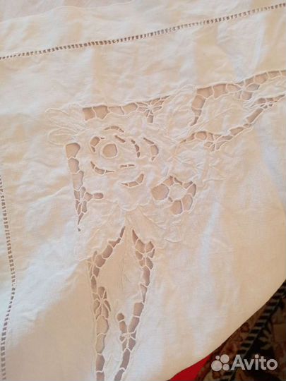 Винтажная льняная скатерть