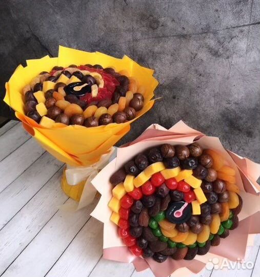 Букеты из сухофруктов, ореховые букеты