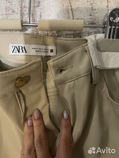 Брюки Zara xs экокожа