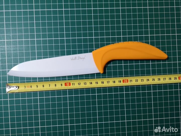 Керамический нож 16 см Шеф оранжевая рукоять Новый