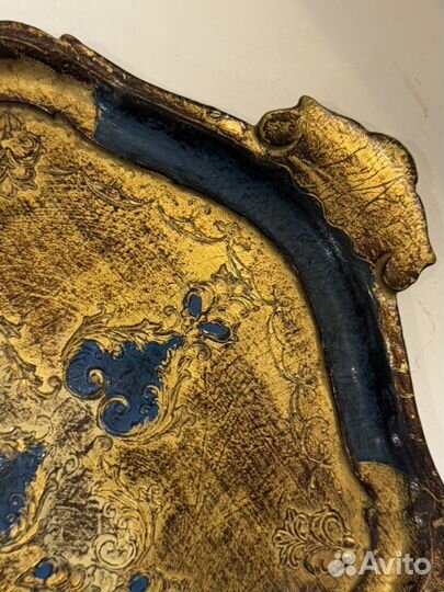 Ваза олово 45 см, поднос флорентийский антикварные