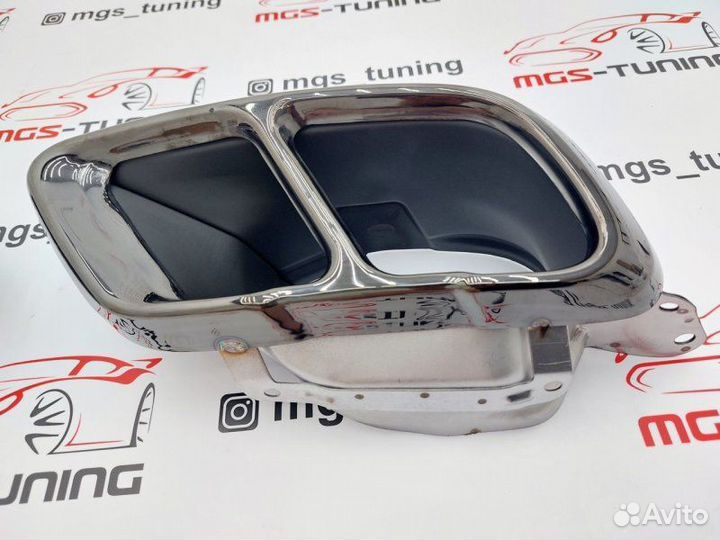 Двойные черные насадки на BMW X5/X6/X7 G05/G06/G07