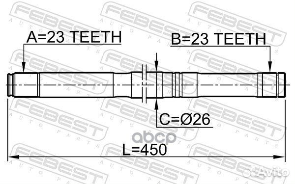 Полуось левая Nissan Primera P12 02 0212QG16LH