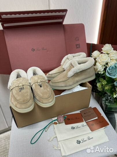 Зимние лоферы Loro Piana мех нутрии премиум