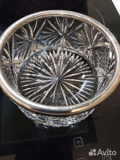 СССР хрусталь с металлическим ободком
