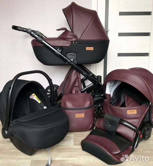 Коляска 3 в 1 Anex Эко кожа