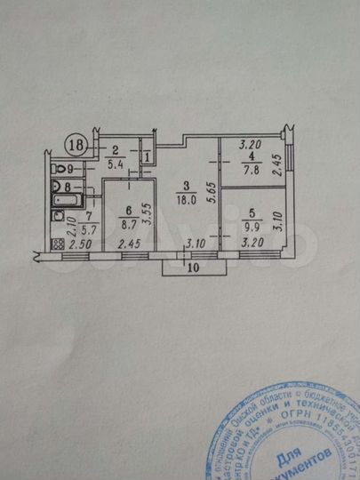 Комната 22,2 м² в 4-к., 5/5 эт.