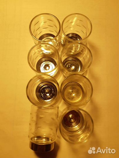 Стаканы тонкое стекло, хрустальные фужеры, стопки