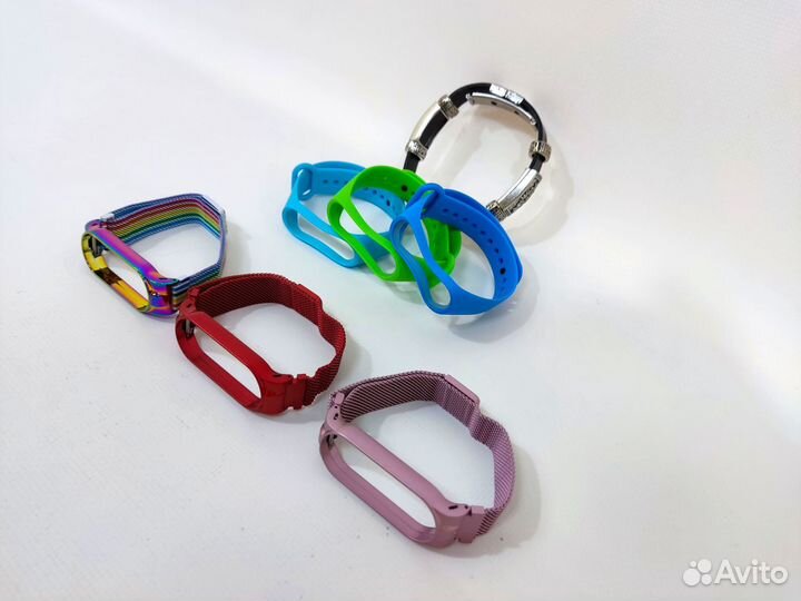 Браслет ремешок для Mi Band 3 4 5 6 силикон металл