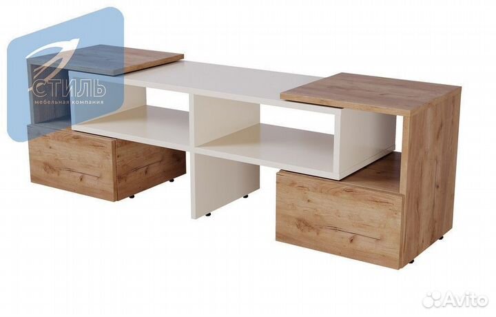 9 Тумба под тв Дуб Крафт золотой Бежевый