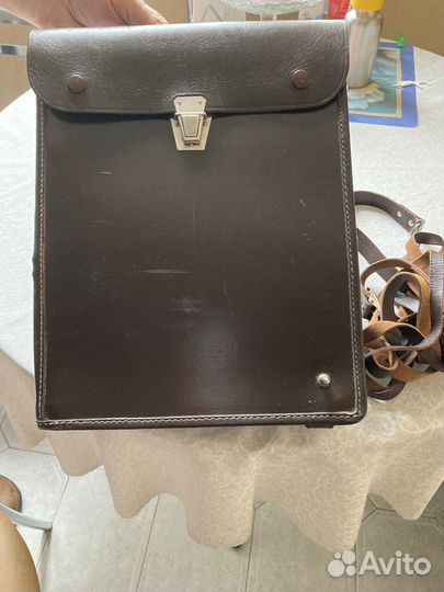 Мужская кожаная сумка. Офицерский планшет. Винтаж