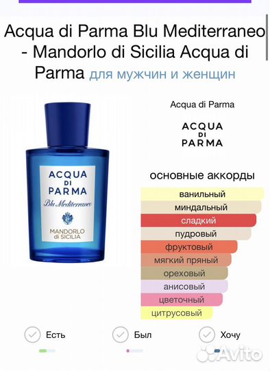 Туалетная вода Acqua di parma Mandorolo di sicilia