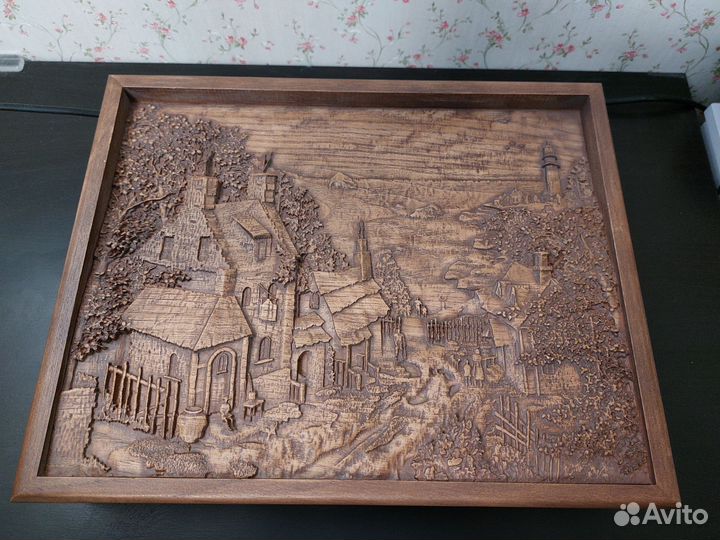 Деревянная ключница панно настенная