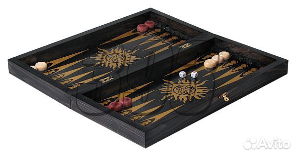 Шахматы, нарды, шашки Айвенго (чёрно-золот (32354)