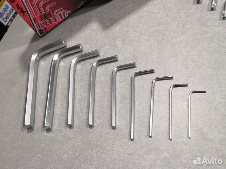 Набор ключей имбусовых г-образных HEX-torx, 18 шт