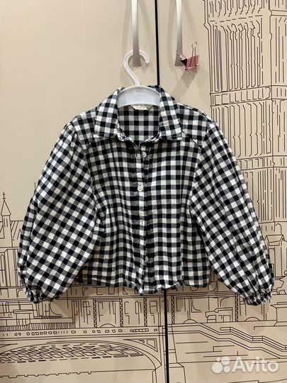 Рубашка для девочки 116 122 в клетку