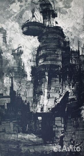 Картина соцреализм СССР графика старая