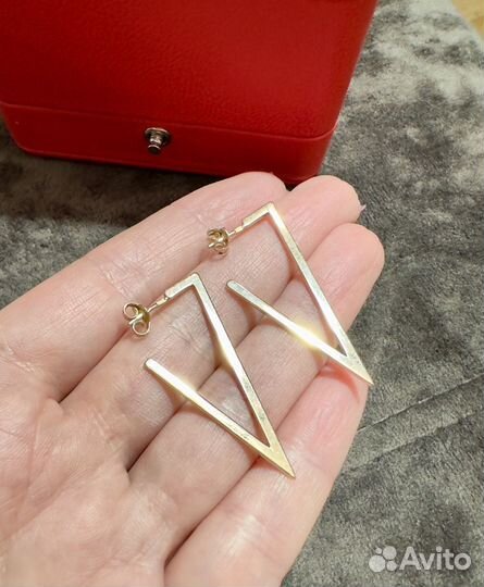 Серьги серебро 925 треугольники