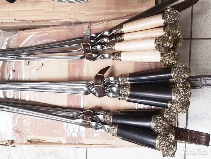 Шампура подарочные, разные наборы, с литой ручкой