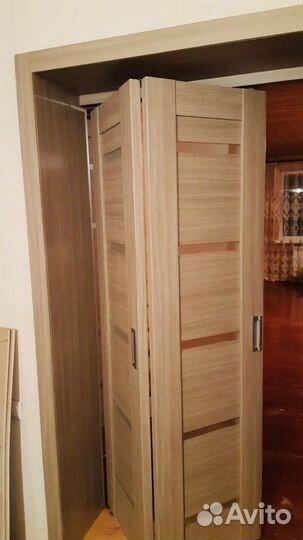 Складная дверь-книжка натуральный оттенок