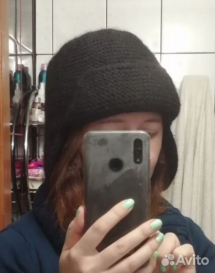 Шапка-ушанка вязаная La Planda