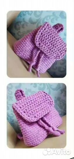 Вязанный рюкзак детский