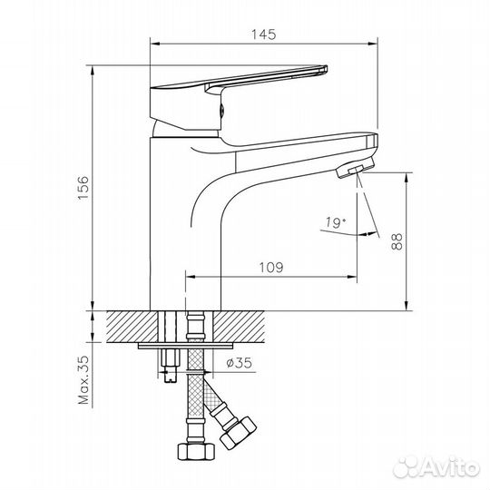 Смеситель для раковины Decoroom DR22 хром однорыча