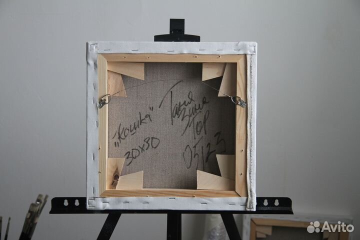 Картина «Кошка». Оригинал. Масло, 30х30 см