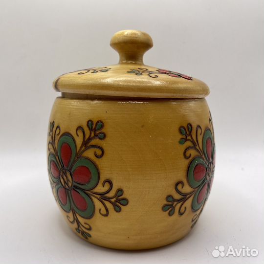 Деревянная солонка сахарница бочонок СССР