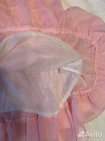 Розовое нарядное платье с цветами (92 размер)