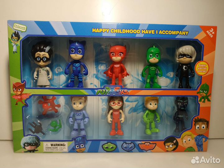 Герои в масках PJ Masks 6, 9 штук с аксессуарами