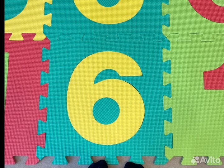Развивающий теплый коврик эва пазл цифры
