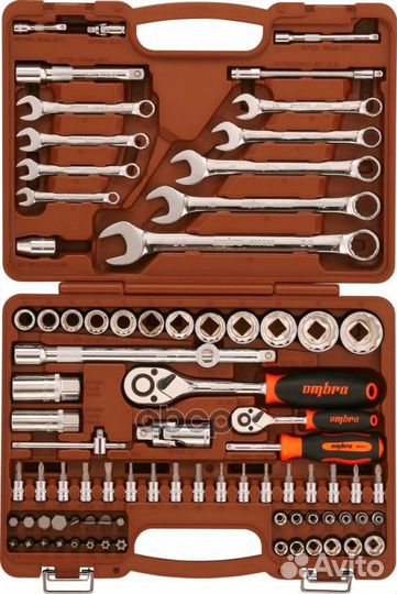 Набор инструментов 55377 82 пр: 1/4 inch, 1/2 i