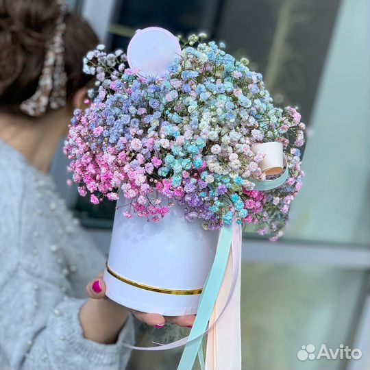 Радужная Гипсофила. Сухоцветы-Композиции