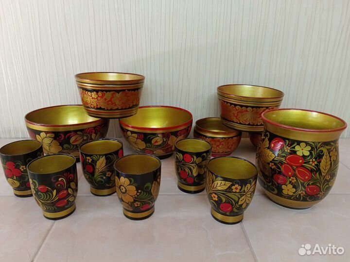 Посуда хохлома СССР (цена за всё)