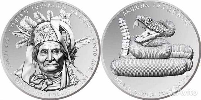 Серебряная монета 2022г Джеронимо