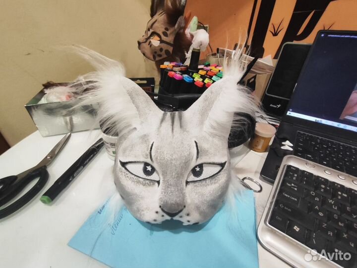 Маска белая рысь для квадробики