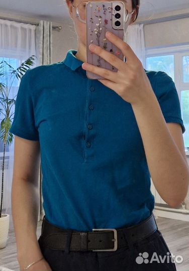 Поло синее (футболка женская) 44