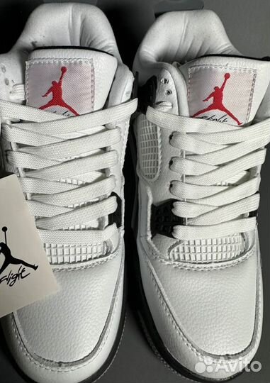 Кроссовки Air Jordan 4 White Oreo Люкс