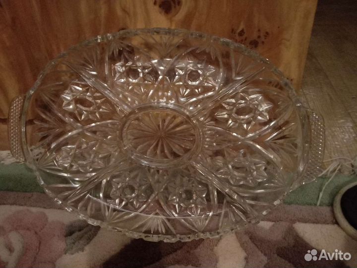 Богемское хрусталь стаканы, менажница,цветы
