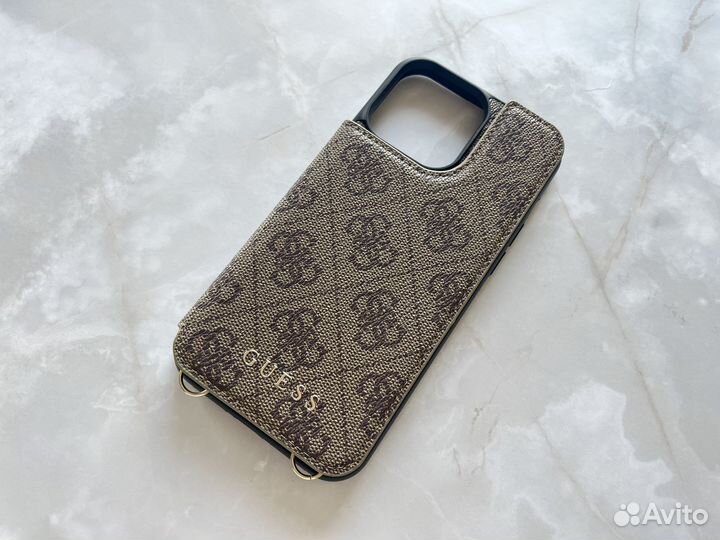 Чехол на 14 Pro Max Guess Series (Картхолдер)