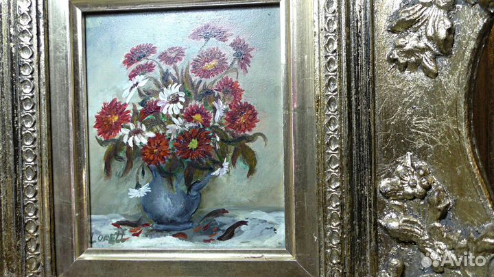 Цветы.Натюрморт.Картина.Германия.Триптих