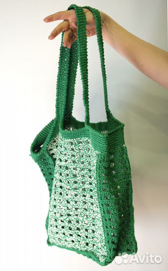 Вязаная сумка-авоська ручной работы