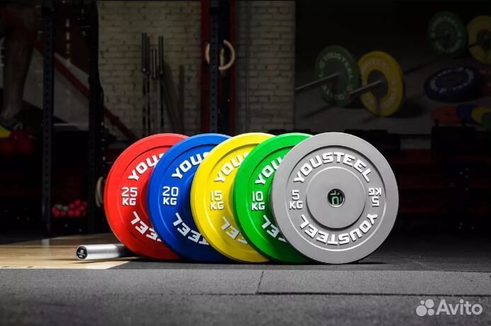 Диск каучуковый цветной 5 кг серый