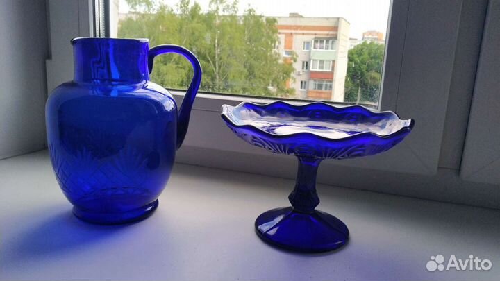 Советский хрусталь. Редкий кобальтовый хрусталь