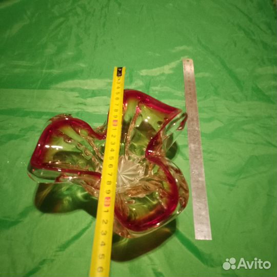 Конфетница цветное стекло богемия