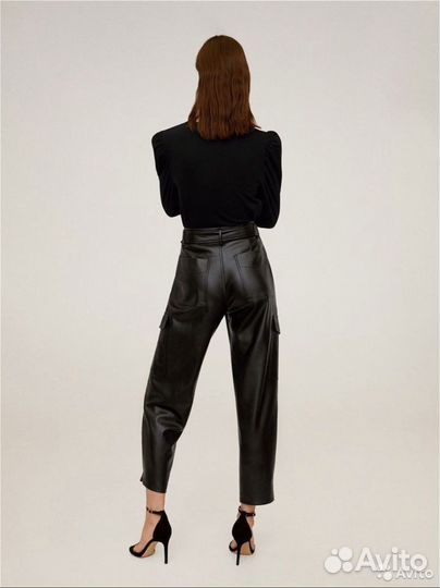 Брюки эко кожаные Mango манго