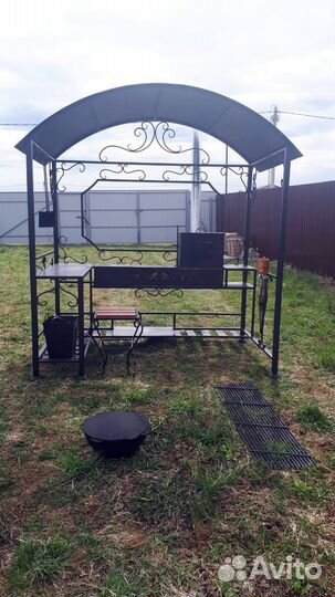 Мангал с печью под казан