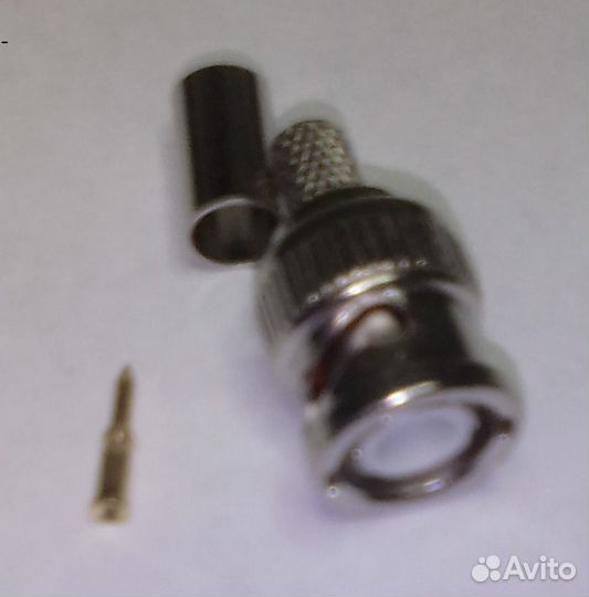 Разъем BNC Коаксиальный, Прямой Штекер, Обжимной